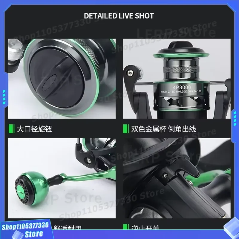 Metal Spool Fishing Reel Saltwater Left Right Handle Long Casting Wheel Durable Sea Fishing Gear for Anglers Professional