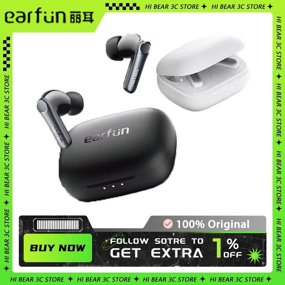 EarFun Air Pro 4 Wireless Earphone Active Noise Reduction HI-FI Bluetooth 5.4 Earphone E-sports IPX5 Earbud Custom Gamer Gift