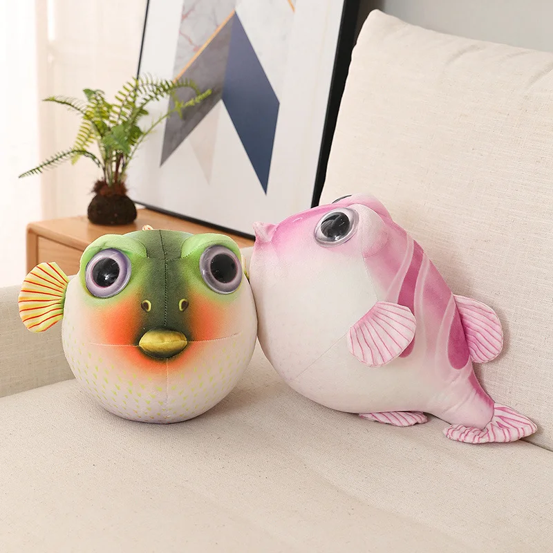 Real Life Pufferfish Plush Toy Simulation Sea Animals Puffers Stuffed Toys Soft Aquarium Fish Dolls Christmas Gifts Kids