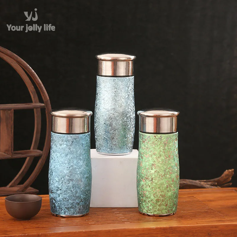 

260ml Pure Titanium Mini Vacuum Flasks With Tea Bin For Children Women,Portable Pocket Thermos Cup,Outdoor Small Water Bottle