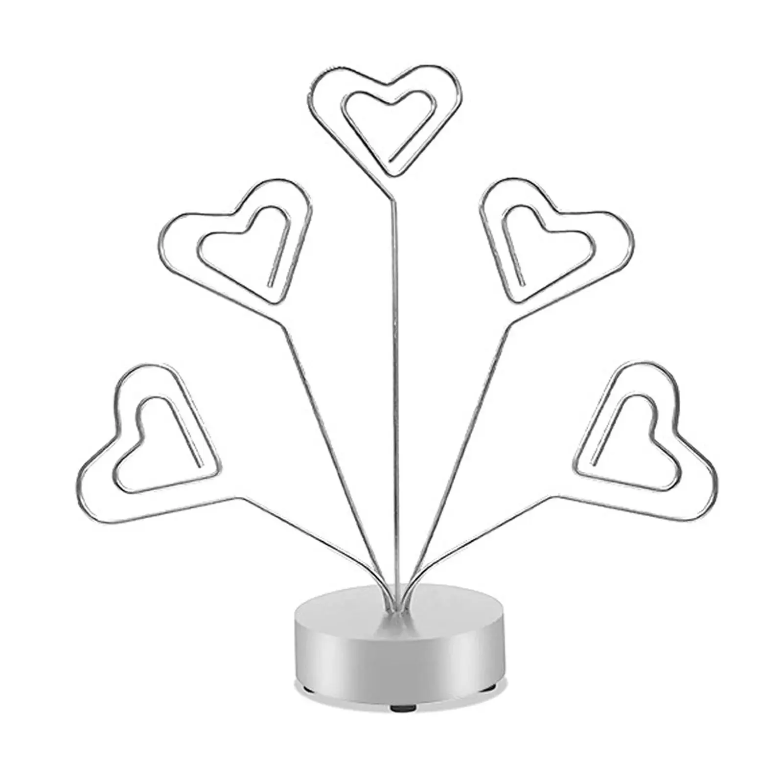 Adjustable Wire Memo Folder Photo Tree Holder with Round Base for Wedding Picture Card Display