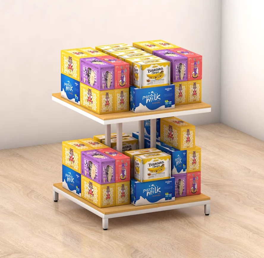 Supermarket shelves I-pile milk pile display table