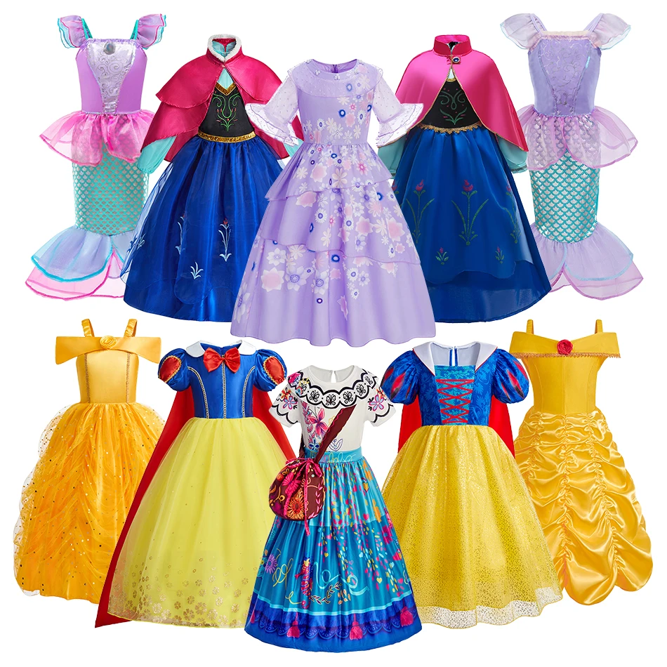 Girls Princess Dress Kids Cosplay Costume Birthday Party Gowns Halloween Fancy Dress for Children Character Inspired Lace Outfit