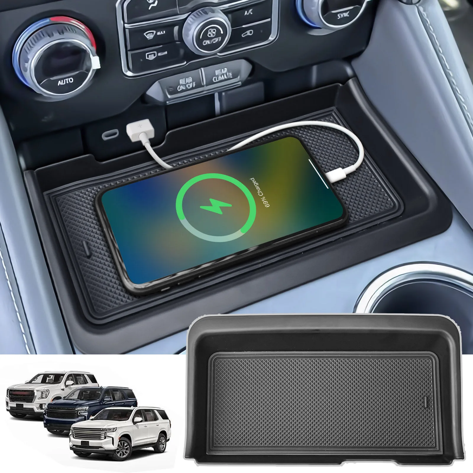 

For 2021-2024 Chevy Tahoe/Suburban & GMC Yukon Center Console Organizer Middle Console Storage Box Tray Interior Car Accessories