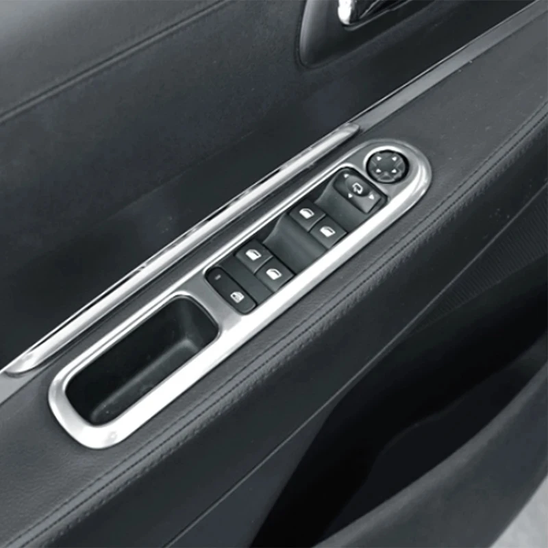 

Car door Window Lifter Switch Panel Decorative Frame Cover Trim Sticker For Peugeot 3008 2012 2013 2014 2015 Accessories
