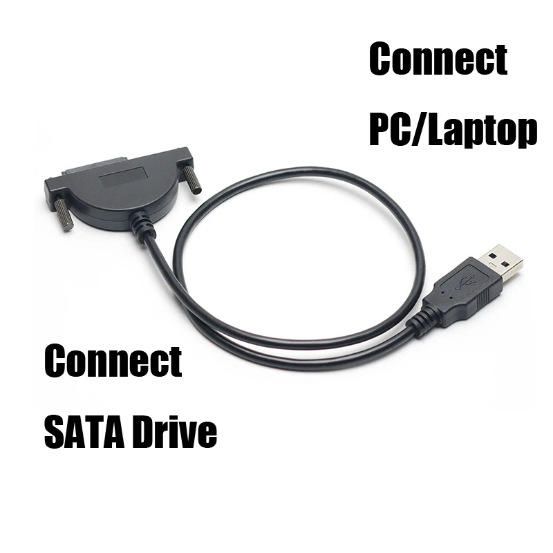 USB 2.0 To SATA 7+6 PIN Cable Adapter CD/DVD-ROM Drive Cord Optical Driver Adapter Data Transfer Cable for PC Laptop Notebook