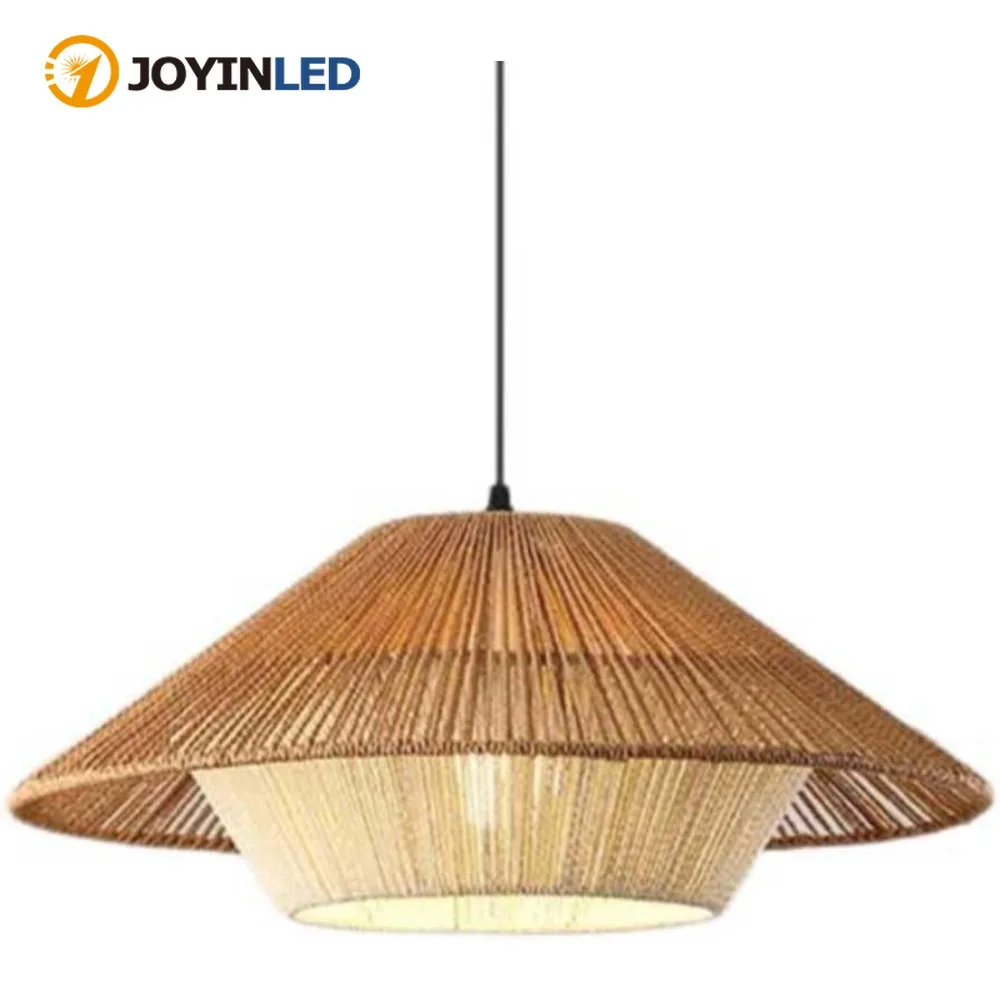 

Japanese style Chandelier Hemp Rope Woven Pendant Lights B&B Pastoral Restaurant Tea Room Bar Bedroom Rattan Indoor Lighting