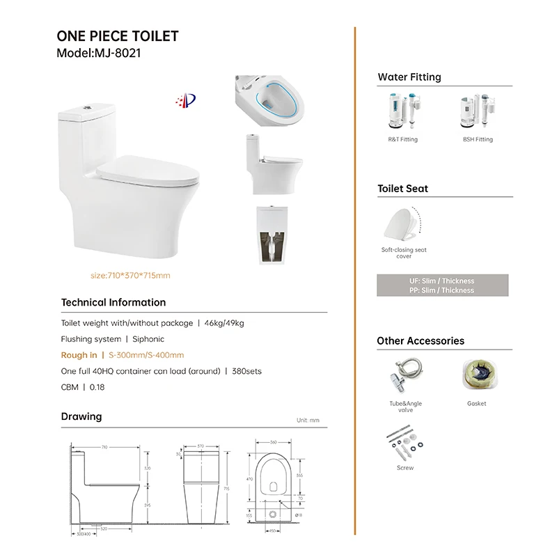 Luxury White Colored S Trap Dual-flush Floor Mounted Siphonic One Piece Ceramic Sanitary Toilets For Bathroom