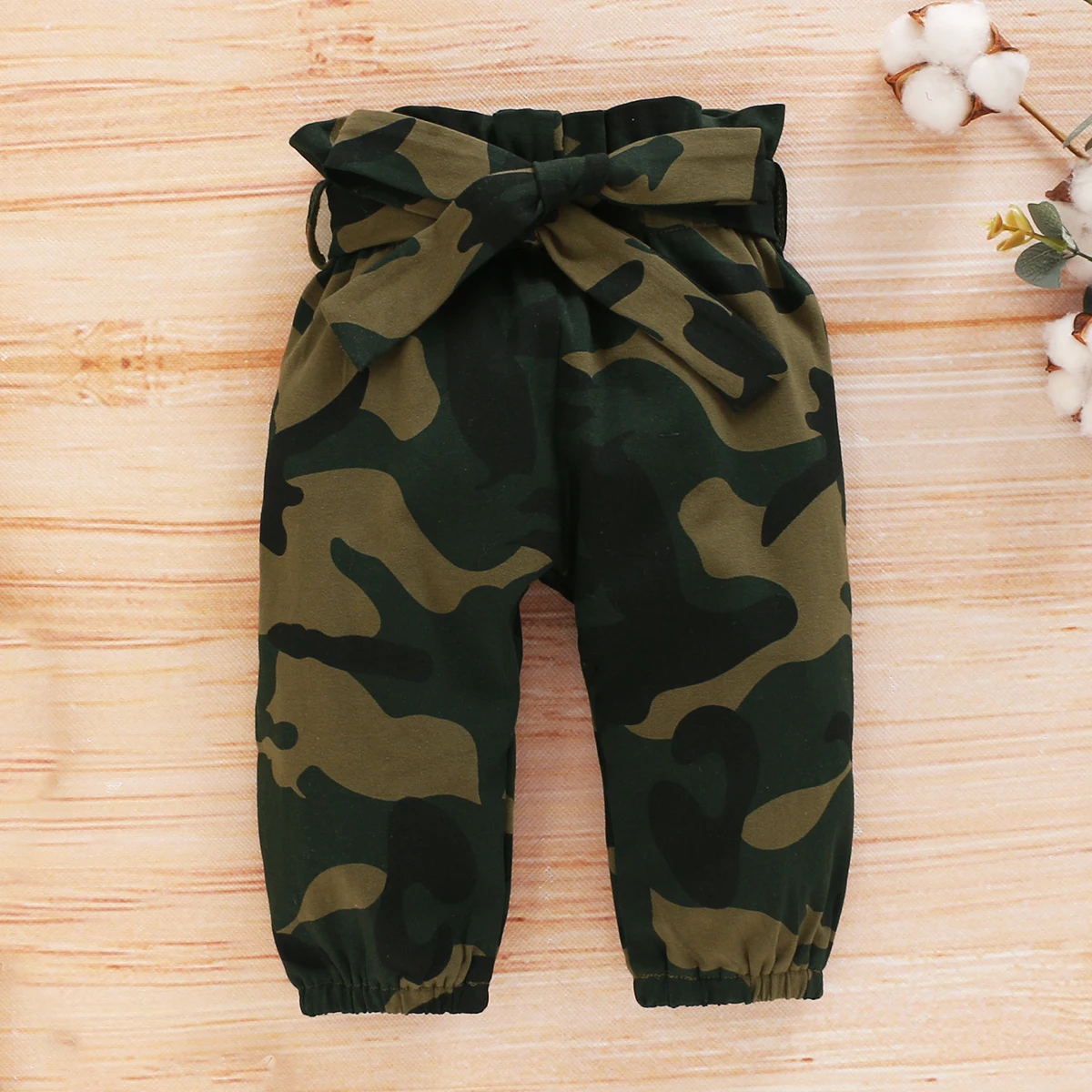 Newborn Baby Camouflage Clothing Set with Headband Toddler Girls 3Piece Outfit Knitted Sets for Baby Long Sleeve Fall Clothing