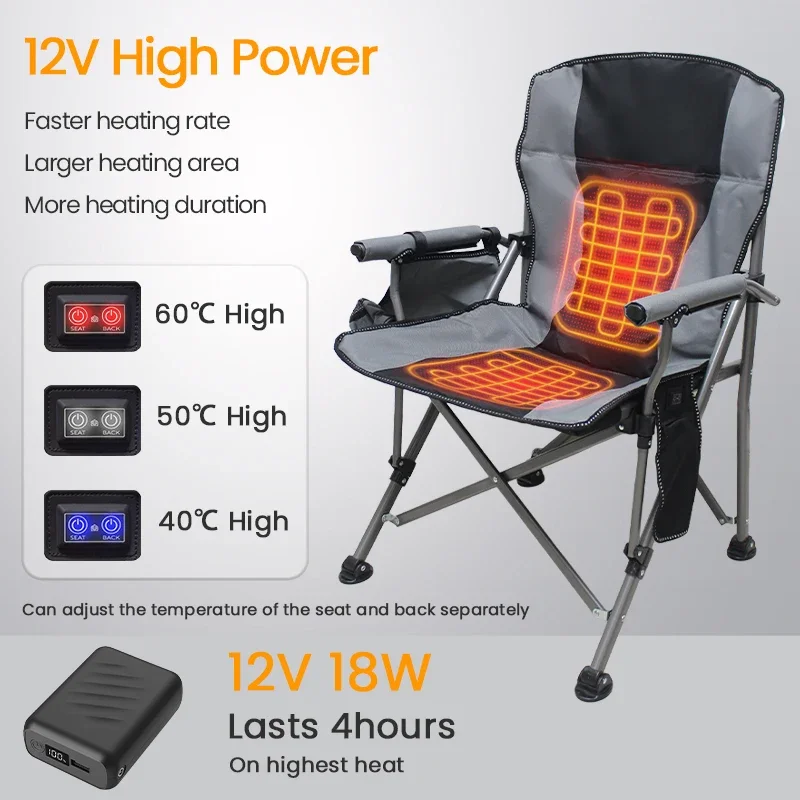 Heat Outdoor Chusion Bean Bag Hunting Rocking Portable Cool Stadium Folding Foldable Fishing Heated Camping Chair