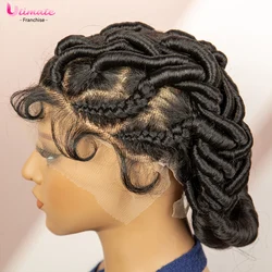 Short Crochet Wigs Synthetic Full Lace Braided Wigs Cornrow Braids Wigs Cross Crochet Hair Wigs