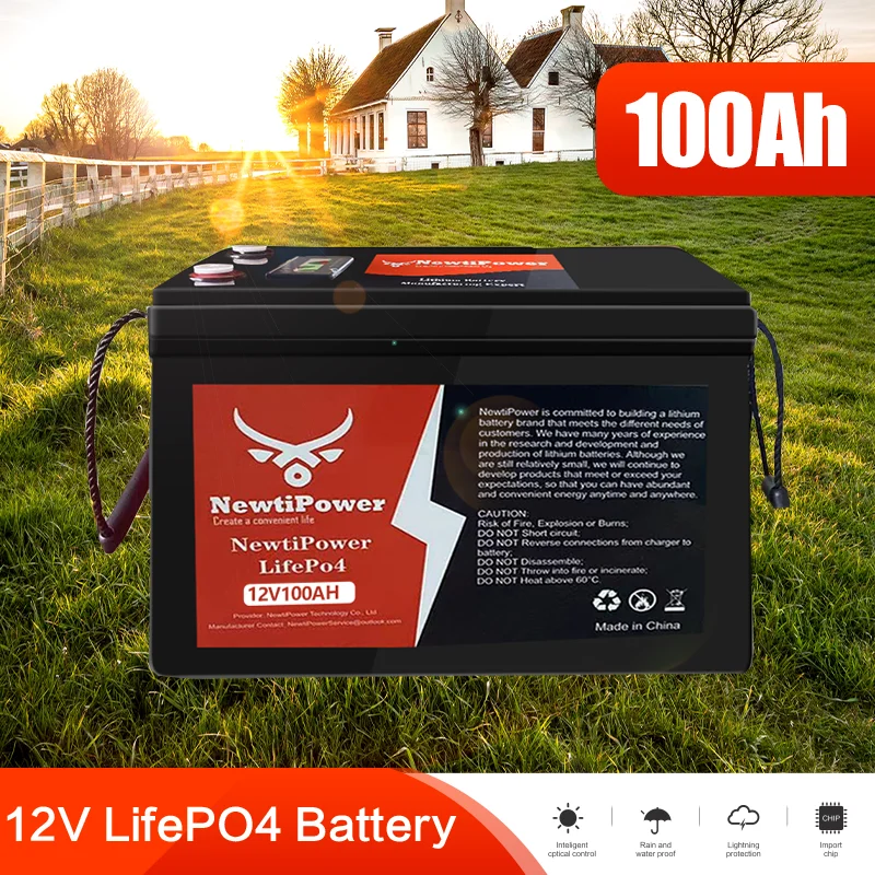 

LiFePO4 12V 100AH Battery PACK 5000+ Cycle Cells Lithium Iron Phosphate Solar Batteries Built-in 100A BMS For RV Boat Tax Free