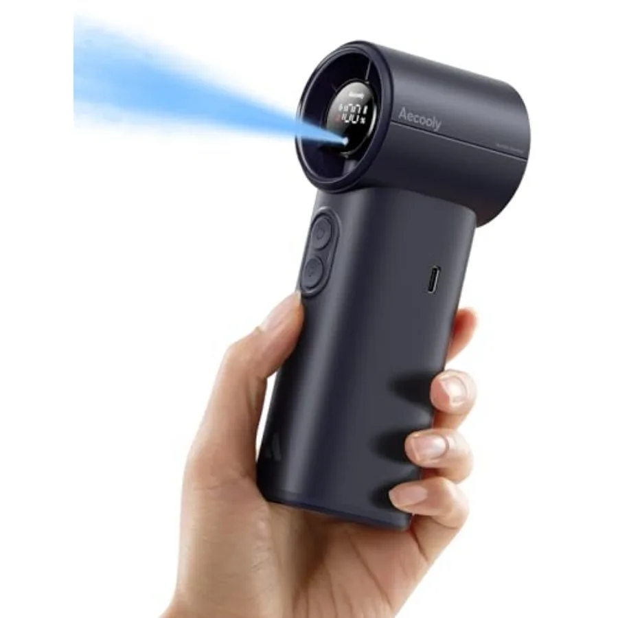 

Cold Air Portable Handheld Fan 14.4°F Drop in 10s Mist Chill and High Speed Wind 20H Max Cooling Time Battery Level Display Rec