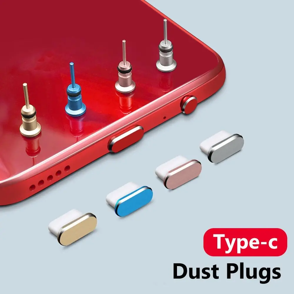 

Silver Dustproof Earphone Jack Cover Data Port 3.5mm Earphone Jack Type C Plug Type-C Anti Dust Plug Dust Plug Protector Cap