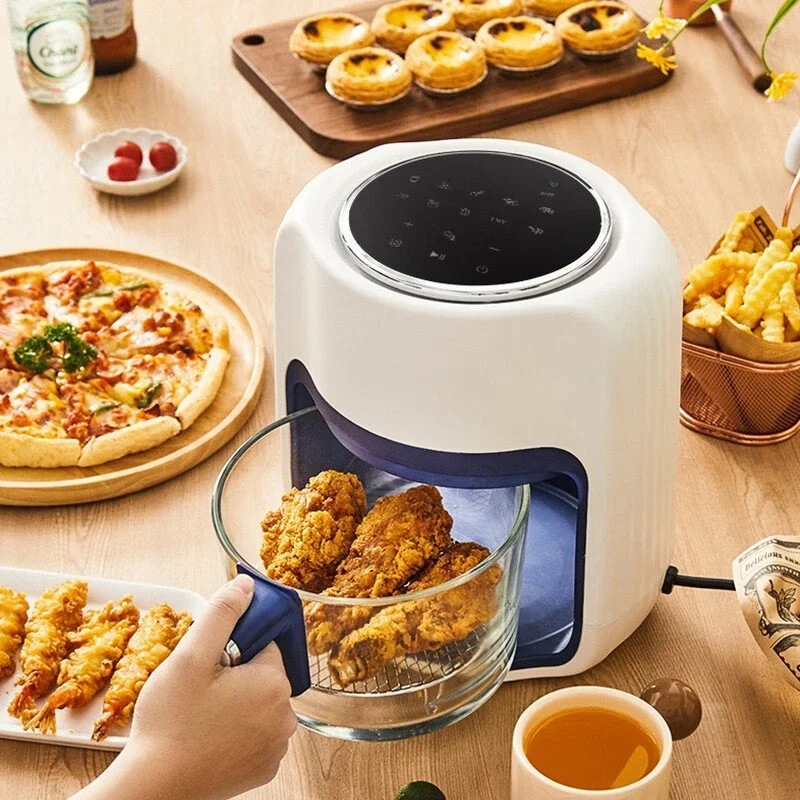 Air Fryer Household Intelligent Transparent Visual Oil-free Electric Fryer Household Low Fat Less Oil and Non Stick