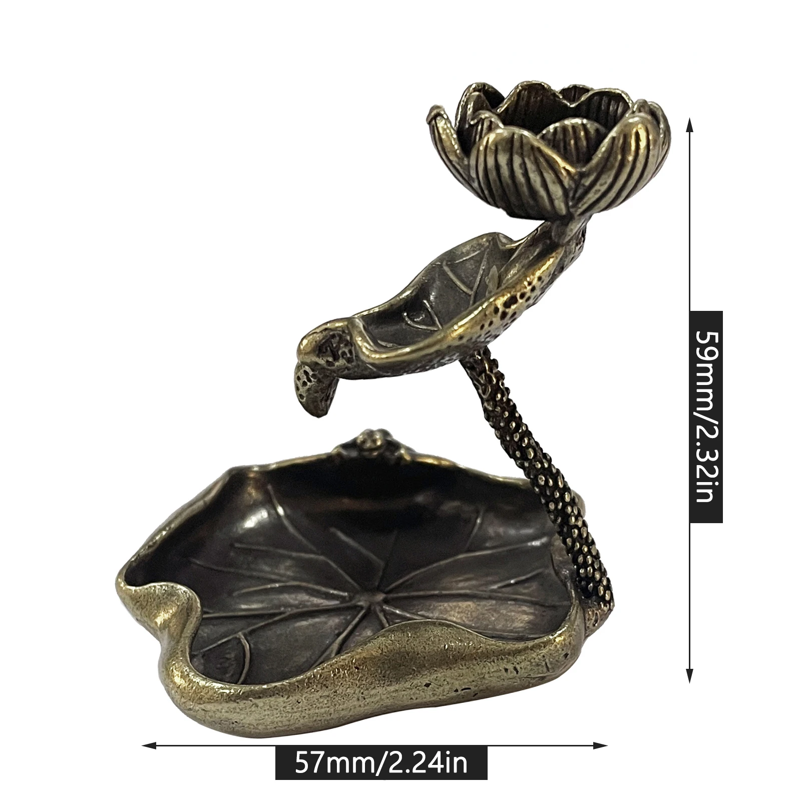 1pc Lotus Leaf Backflow Incense Holder Decorations Frog Lotus Pond Censer Holder Ornaments for Tea Pets Suitable for Room And