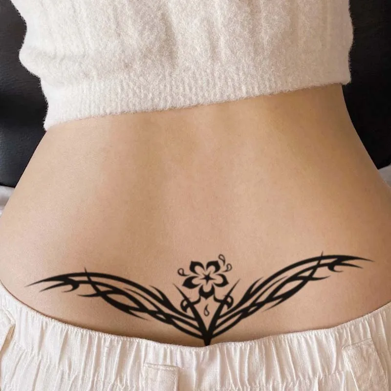 8pcs Succubus Waterproof Temporary Tattoo, Lasting 1-2 Weeks, for Abdomen and Waist, Realistic Semi-Permanent Fake Tattoo