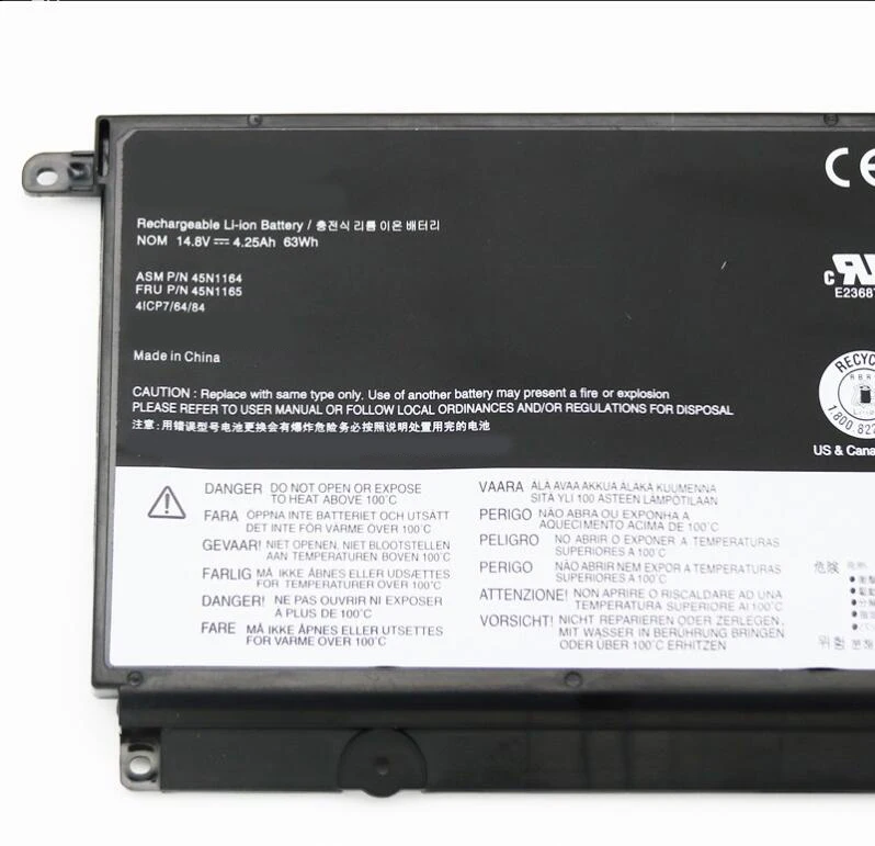 CP Laptop Battery 45N1164 45N1165 14.8V/63Wh/4250mAh For ThinkPad S5 S5-S531 S530 S531 S540 Series Notebook 45N1167 45N1166