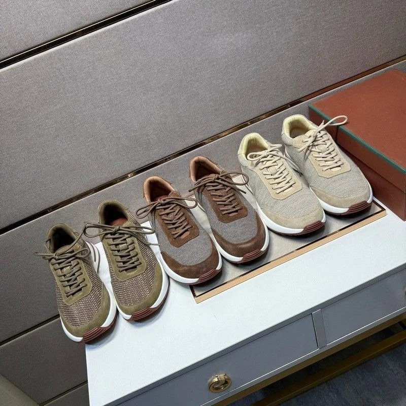 

2026 new casual men's knitted suede shoes breathable and versatile retro sports running shoes high-end men's shoes