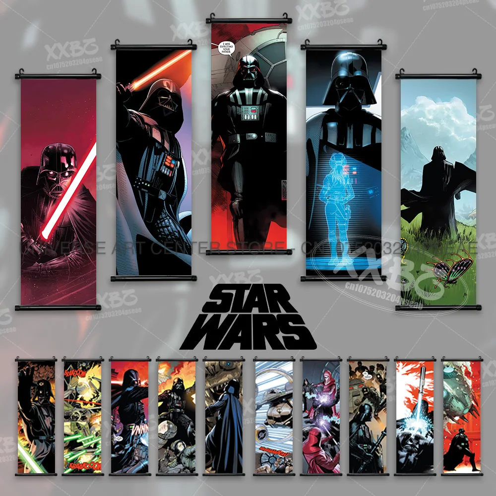 

Star Wars Movie Posters The Last Jedi Hanging Painting Anakin Skywalker Wall Art Kylo Ren Home Decor Darth Vader Scrolls Picture