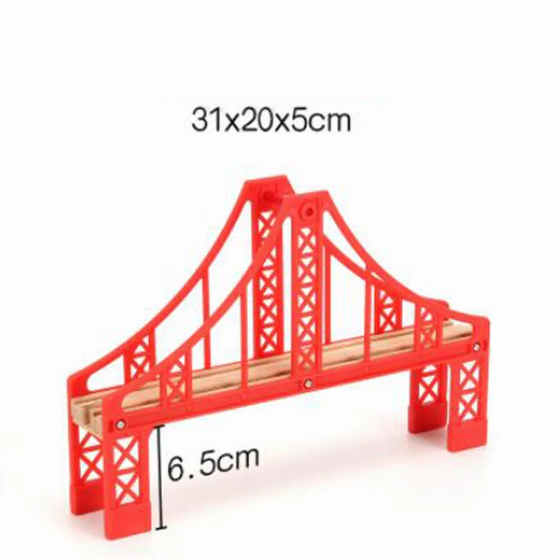 Holzeisenbahngleisbrücke, Holzeisenbahn-Set, Zubehör, Rennstrecken, passend für Thomas, Lernspielzeug für Kinder