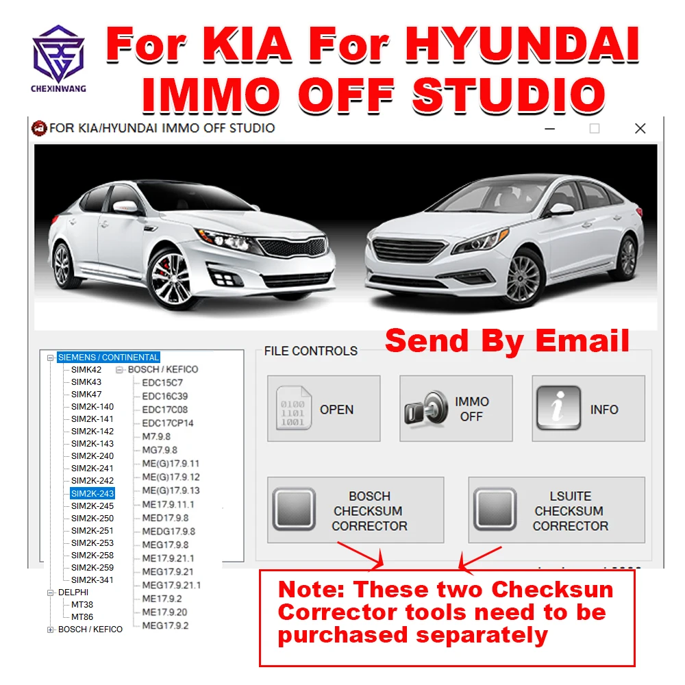 

For KIA For HYUNDAI IMMO OFF STUDIO For SIM2K14X 34X for DELPHI MT38 MT86 For BOSCH M797 Work Offline with PCR2.1 IMMO OFF