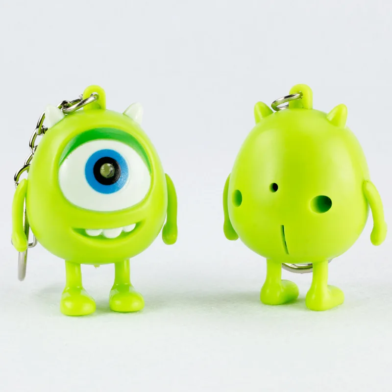 Disney Mickey&Minnie Mouse Action Figures Doll Toy Lilo Stitch Toys Monsters University Mike Keychain LED Light Pendent Kid Gift