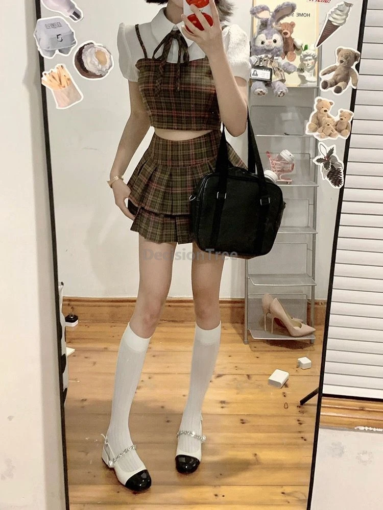 2025 dolce design scozzese uniforme scolastica femminile stile accademia giapponese abbigliamento quotidiano campus outfit uniforme jk per ragazze alla moda