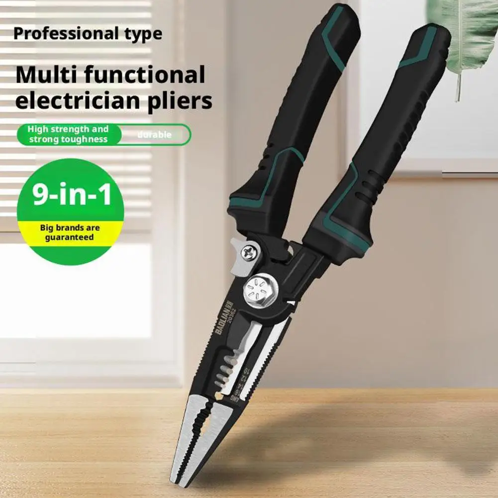 Dénudeur de fil électrique 9 en 1, pince à sertir multifonctionnelle, pince coupante, outil de coupe de câble d'enroulement