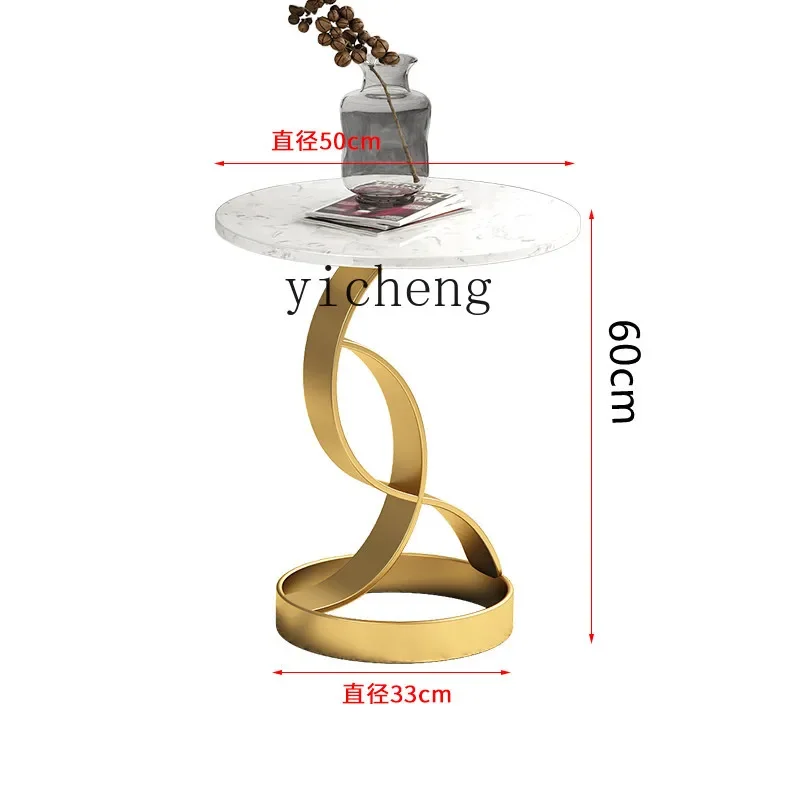 

Nordic living room sofa side table light luxury modern marble coffee table round leisure mini round table home decor