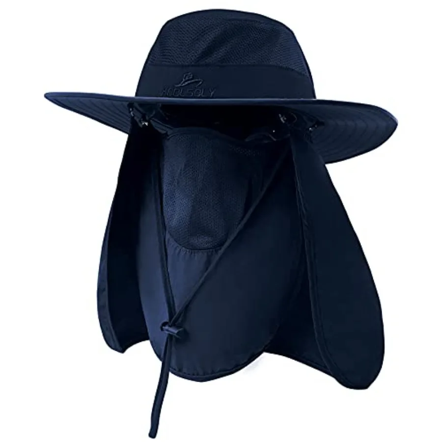 قبعة صيد السمك قبعة واقية من الشمس مع حماية من أشعة الشمس 50+ ورفرف للرقبة للمغامرات الخارجية مثالية للرجال والنساء المشاركة في صيد الأسماك