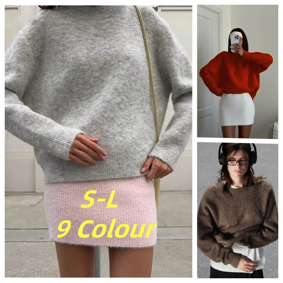 

Базовый свитер с круглым вырезом и базовыми рукавами, женский свитер 20200, короткий вязаный шерстяной пуловер большого размера, женские повседневные толстые теплые мягкие топы