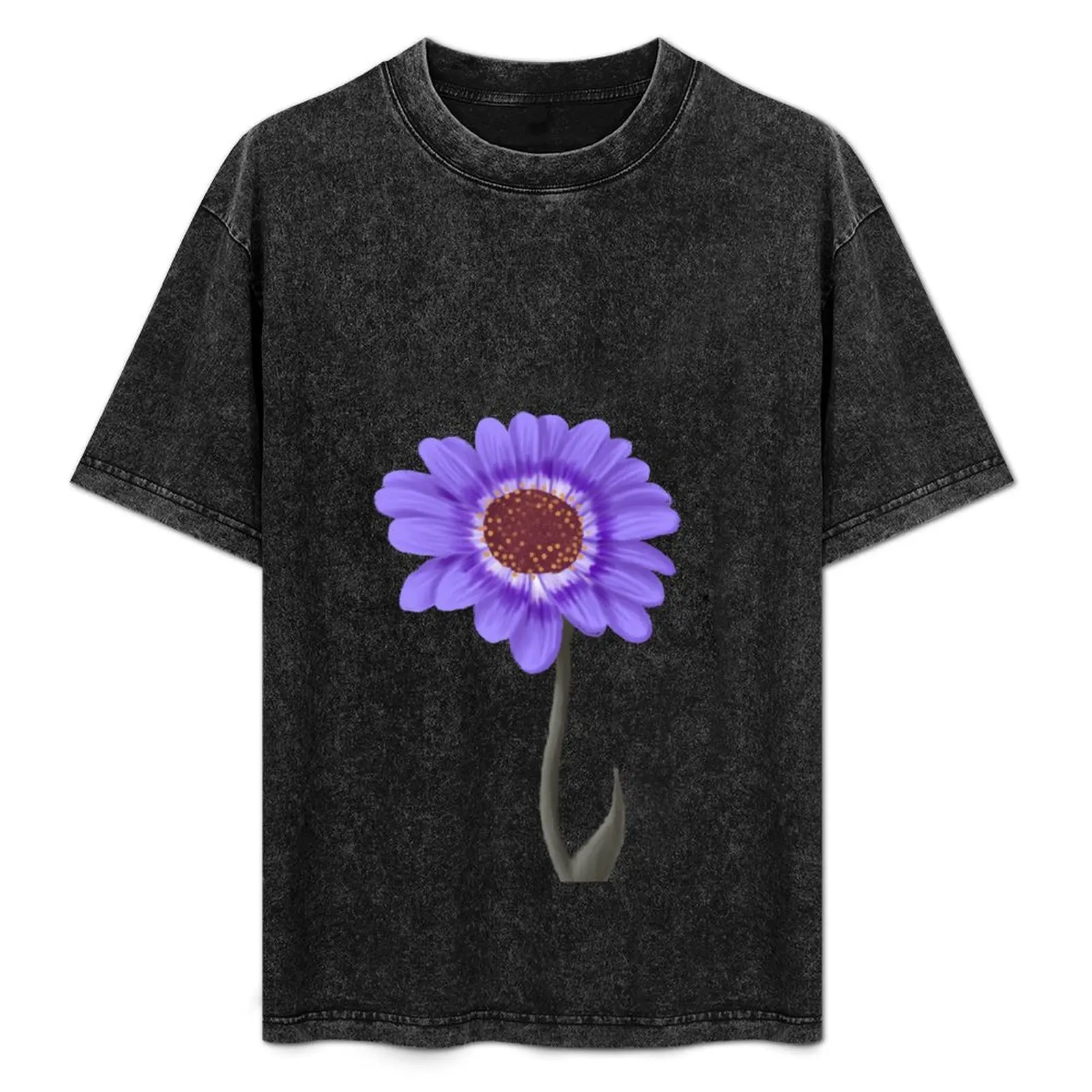 

Purple Tricolour Chrysanthemum T-Shirt Relaxed Casual Short Sleeve Tee
