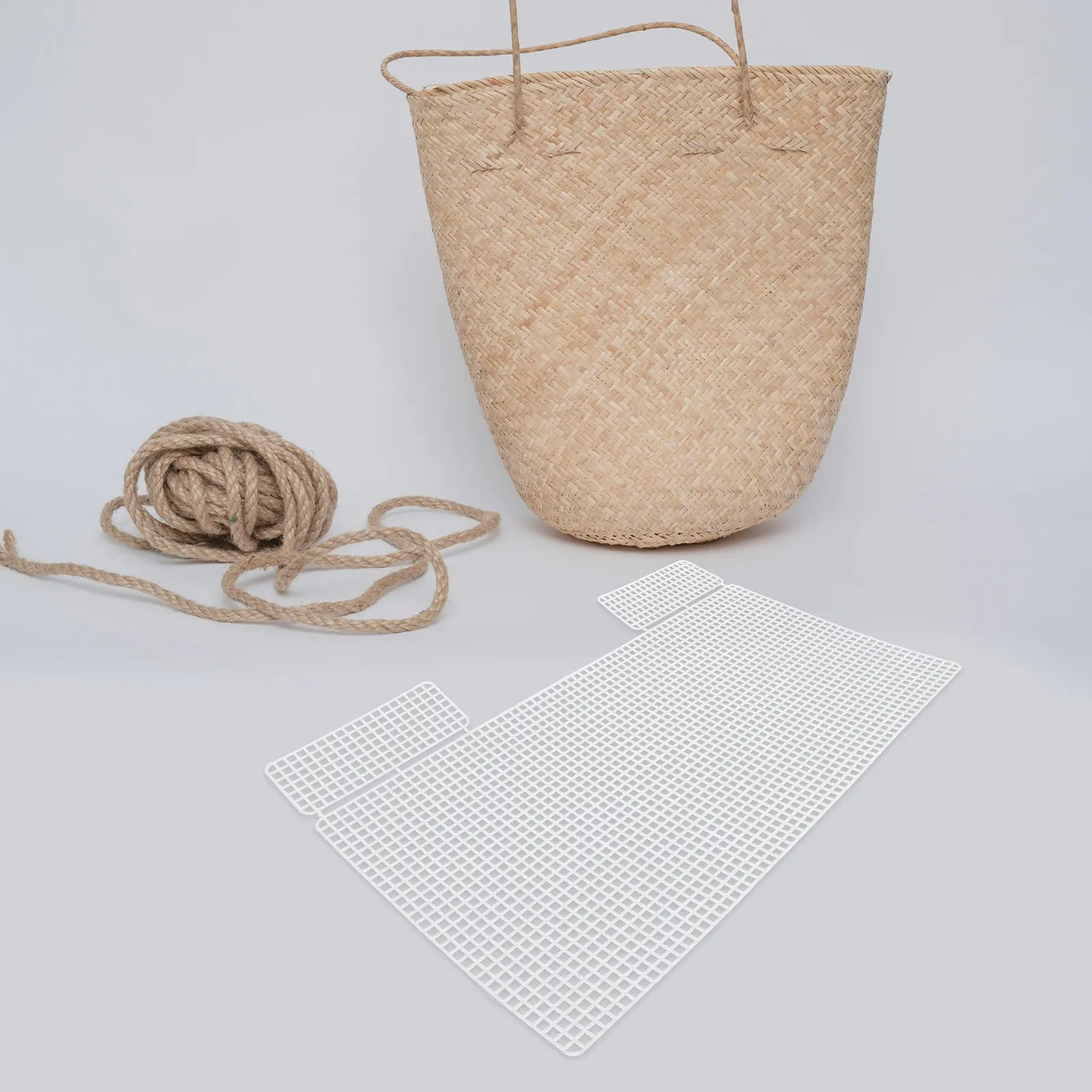 4Pcs Plastic Mesh Sheets Thick Sturdy Mesh Fabric DIY Crochet Bag Making Kit Plastic Grid for Handcraft Bags Bag Making Kit