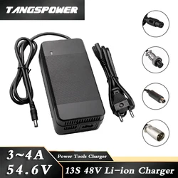 54.6V 4A 3A Lithium Battery Charger For 10Series Kugoo C1 G2 M4 48V 4A 3A Li-ion Battery Pack Fast Charging With Cooling Fan