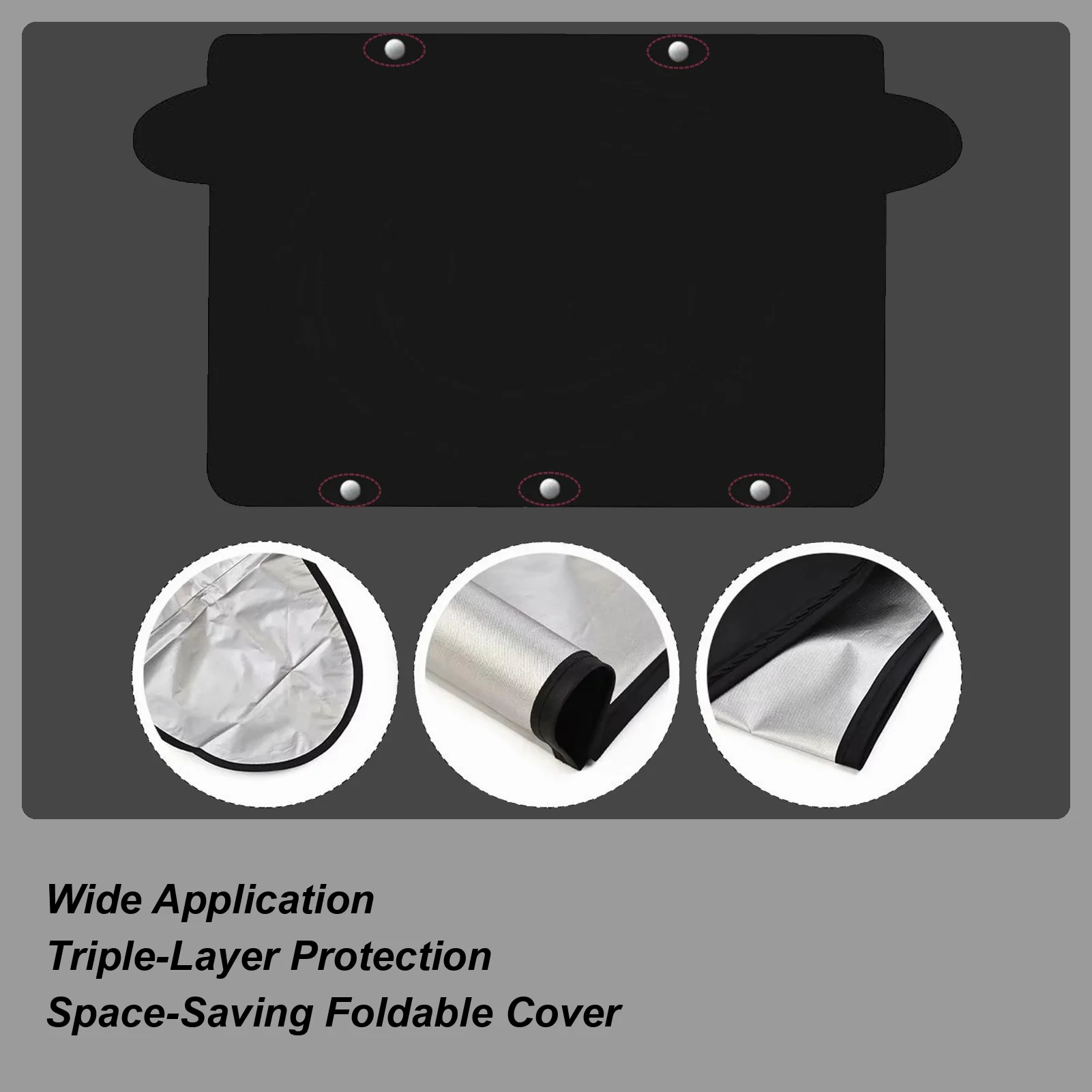 

Magnetic Car Windshield Snow Cover Coated Silver Cloth Waterproof Snow Protection Foldable Shade Guard Winter Car Cover