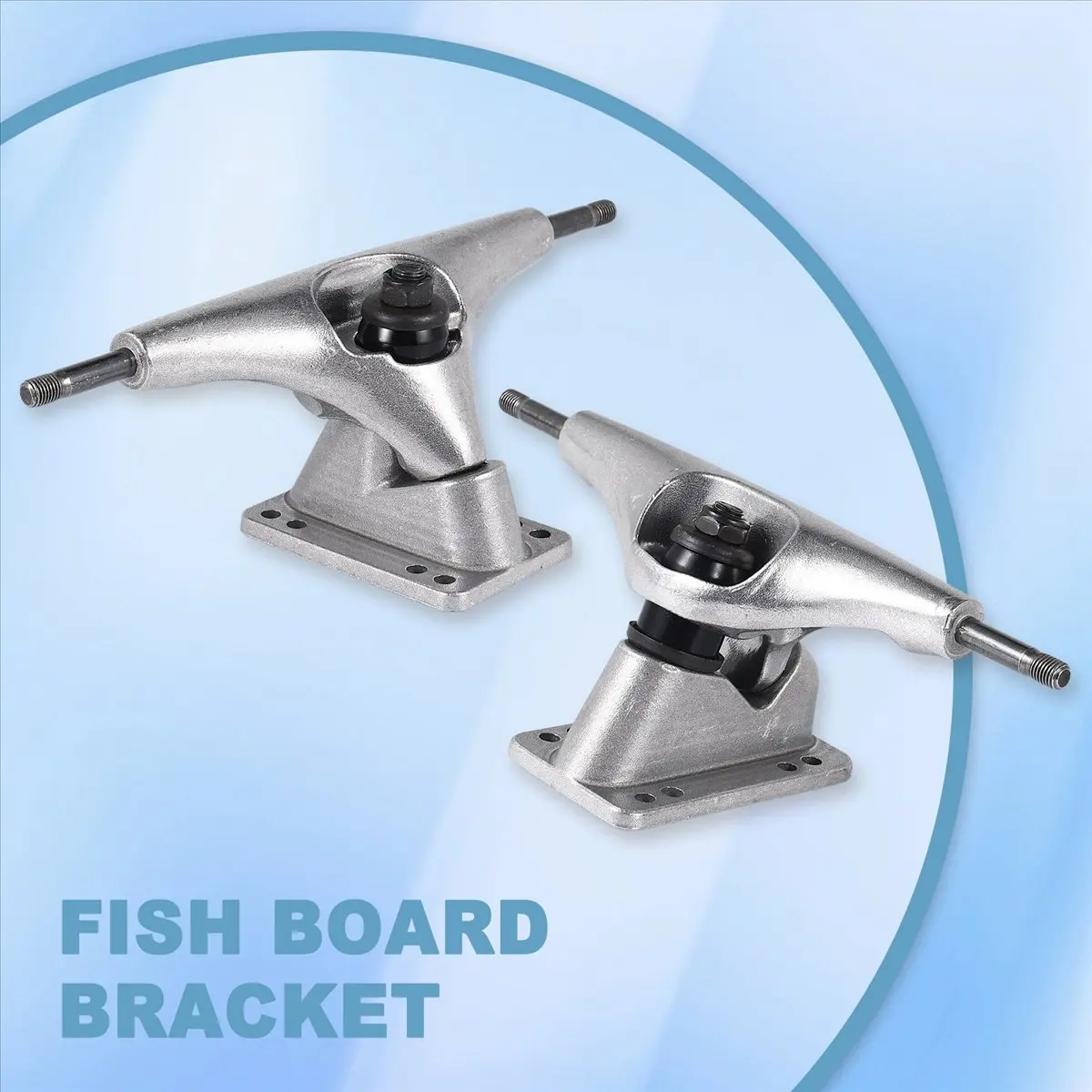 Conjunto de 2 Peças de Trucks de Skate Prateados de 6,25 Polegadas para Surf Skate, Fish Board e Longboard