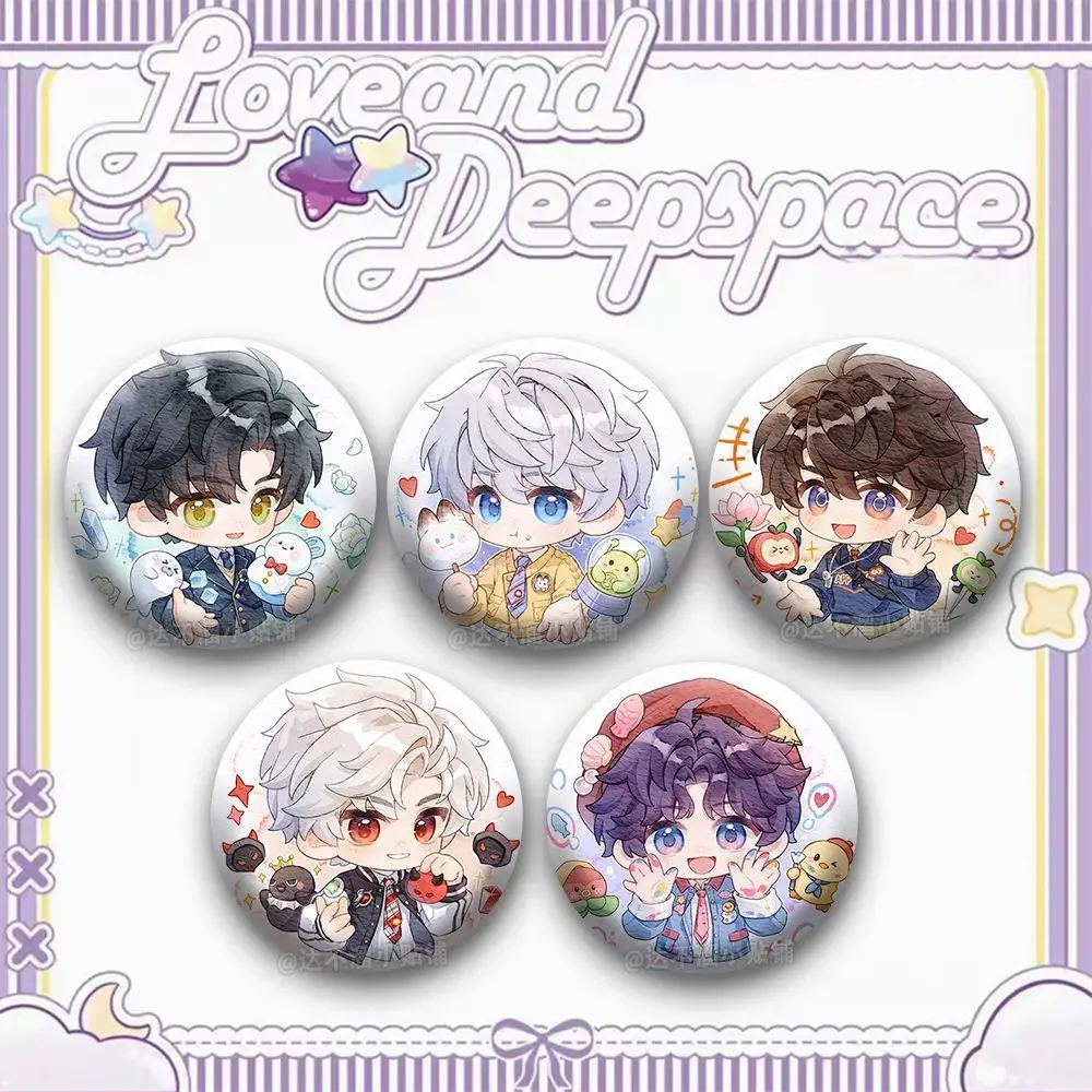 58MM Love and Deepspace Game Badge Sylus Rafayel Zayne Xavier Caleb Runde Anime Emblem Brosche Pin Rucksack Dekoration Fans Geschenk
