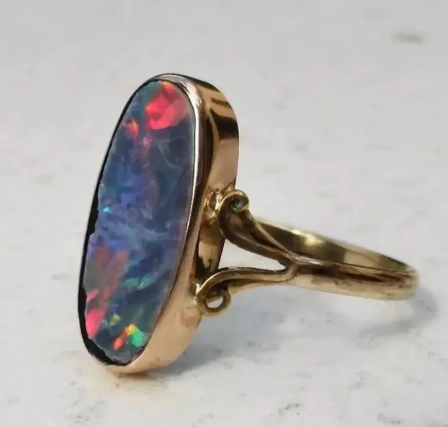 Niche Antique Geometric Colorful Stone Ring For Women Ring Wedding Engagement Rings Gift Fashion 2024 New Fashion Custom Jewelry