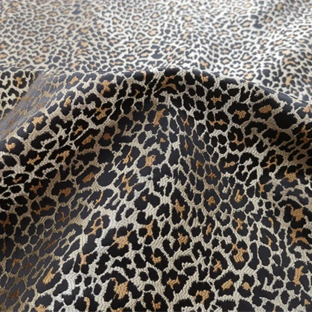 

Окрашенная пряжа, парча, жаккардовая ткань, весна-лето, европейско-американское платье с леопардовым принтом, плащ, дизайн одежды, пришить метр