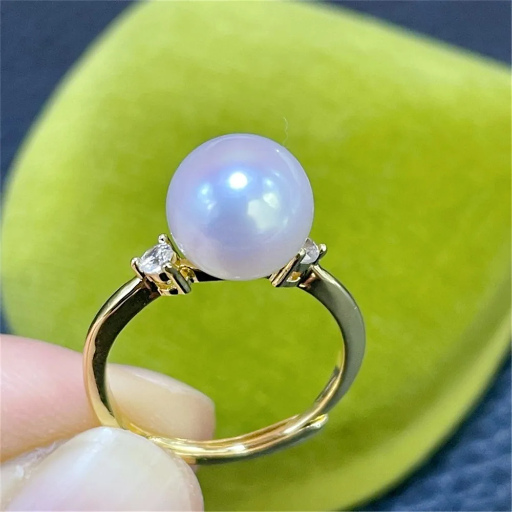 DIY Perle Zubehör 18 Karat Tasche Gold Kupfer dicke Vergoldung exquisite einfache High Sense Ring Arbeit in Bearbeitung mit 9-11mm