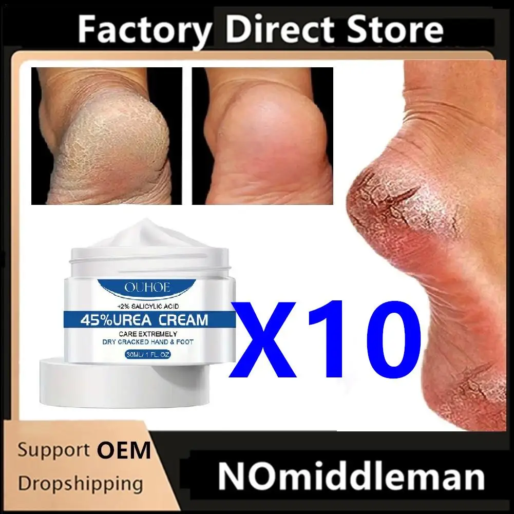 10Pcs Anti Drying Foot Cream Urea Crack Heel Calluses Dead Skin Removal Soothing Repair Moisturizing Hydration Hand Feet Care