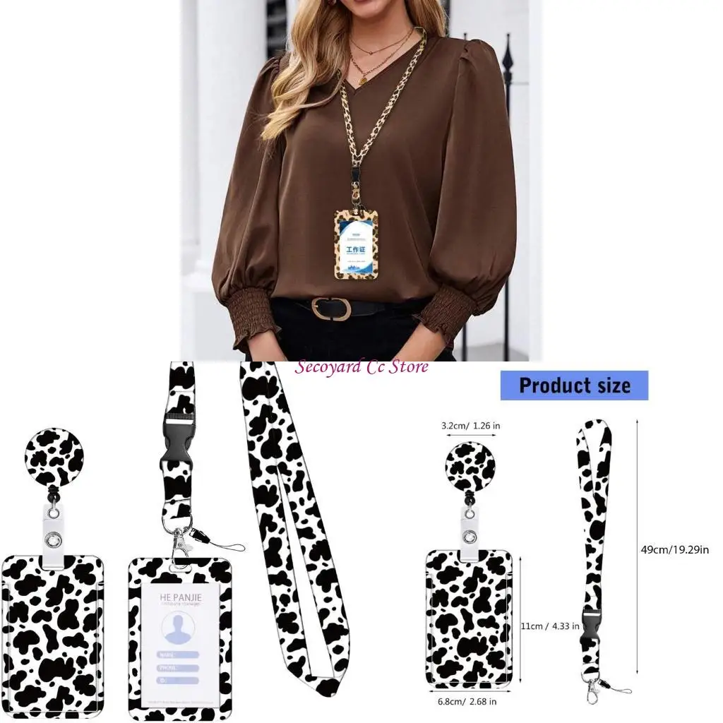 カード所有者の身分証明書カードバッジホルダーとストラップセットを備えたN3UC格納式ランヤード