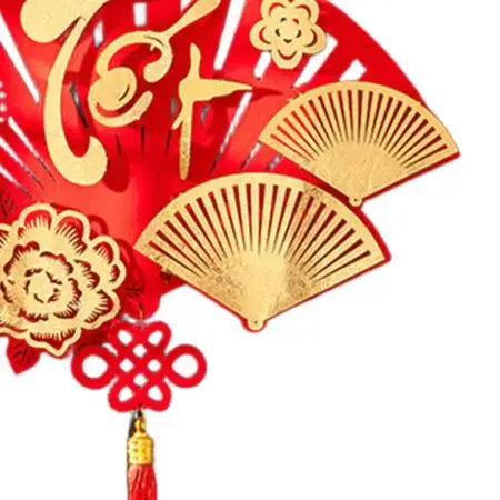 Vietnamese Flannel Hanging Pendant with Non Woven Paper Details for Lunar New Year and for traditional Festival Decoration