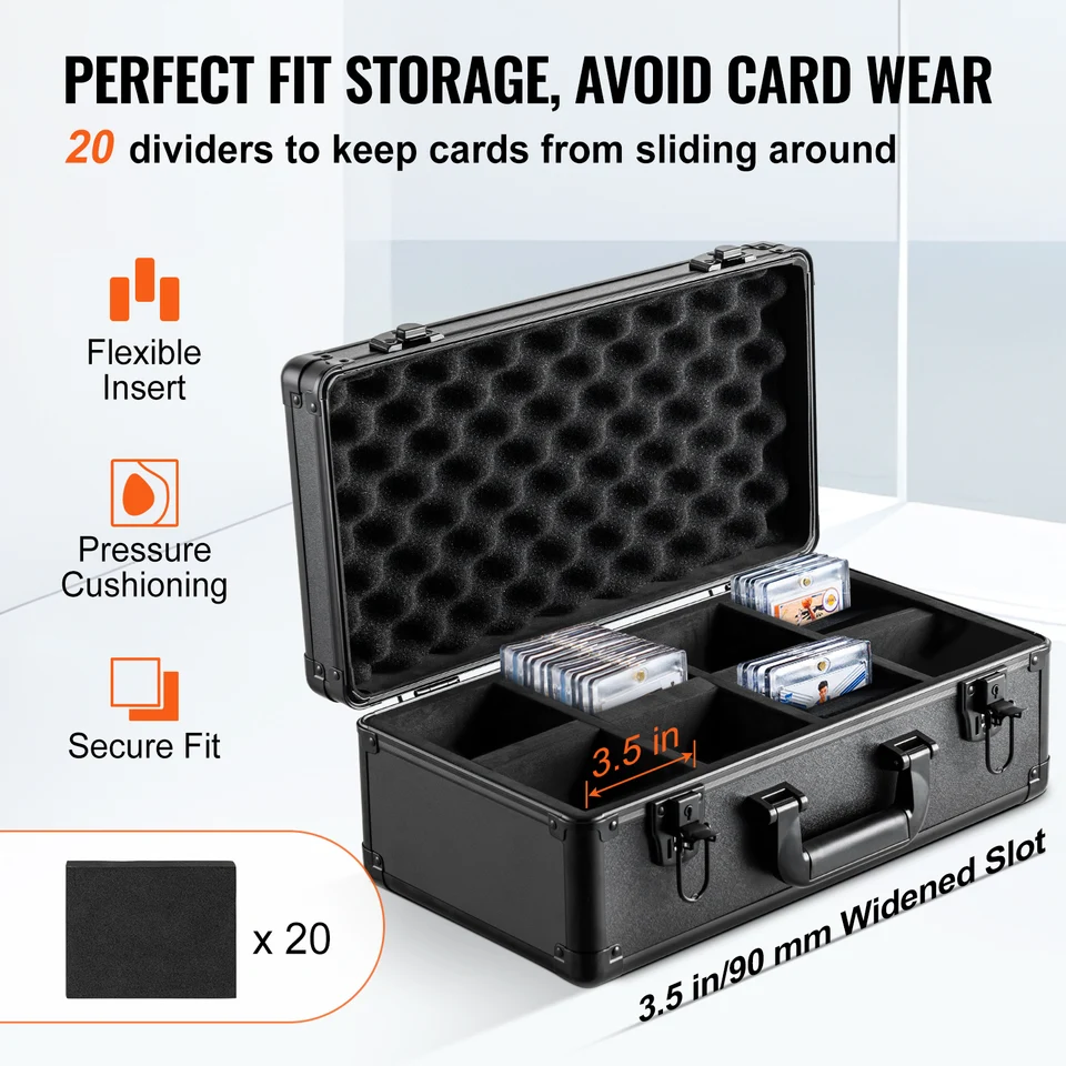 SucceBuy Graded Card Storage Box 4 Slots or 5Slots with Key Lock