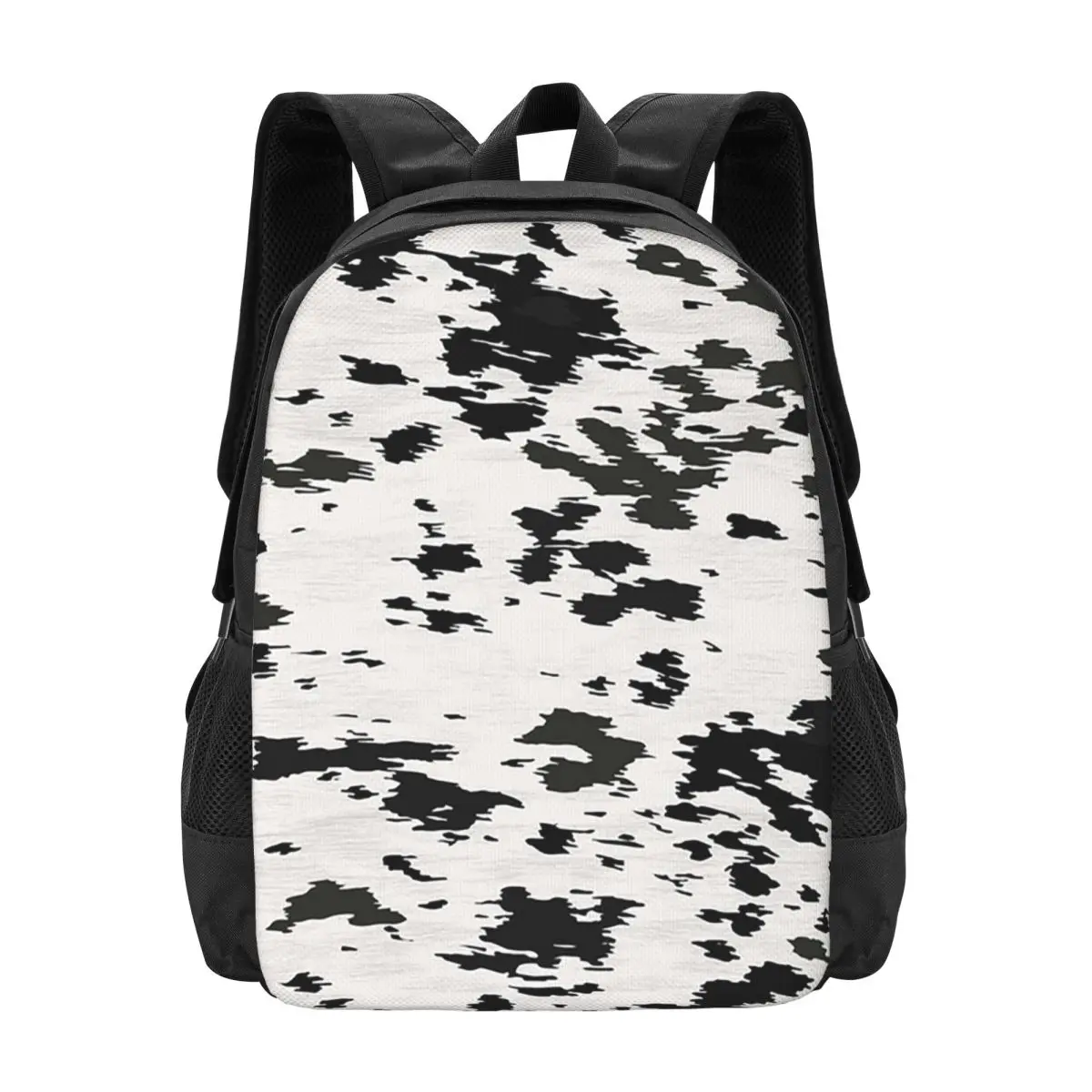 

Cow Hide Black And White Backpack Hot Sale Daypack Large Capacity Boys Girls BookBag School Bag Shoulder Bags for Men Women
