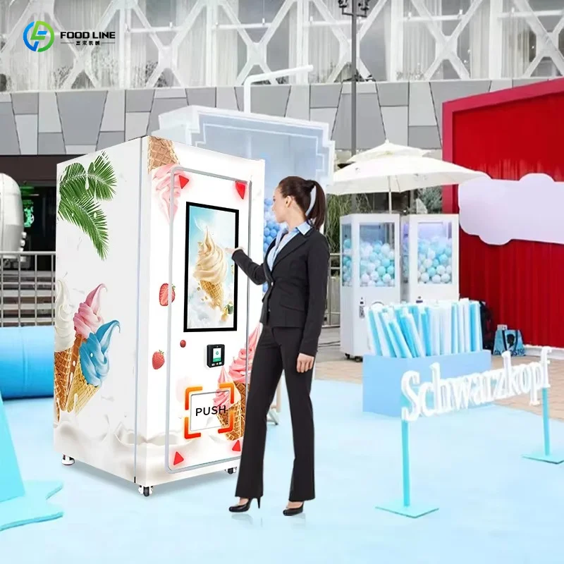 Ice Cream Vending Machine Automatic Frozen Food Outdoor Smart Touch Screen Popsicle Vending Machine Customized
