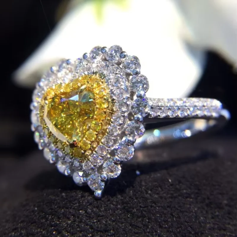 Natural Diamond 18K Gold Pure Gold Ring Beautiful Gemstone Ring Good Upscale Trendy Classic Party Fine Jewelry Hot Sell New 2025