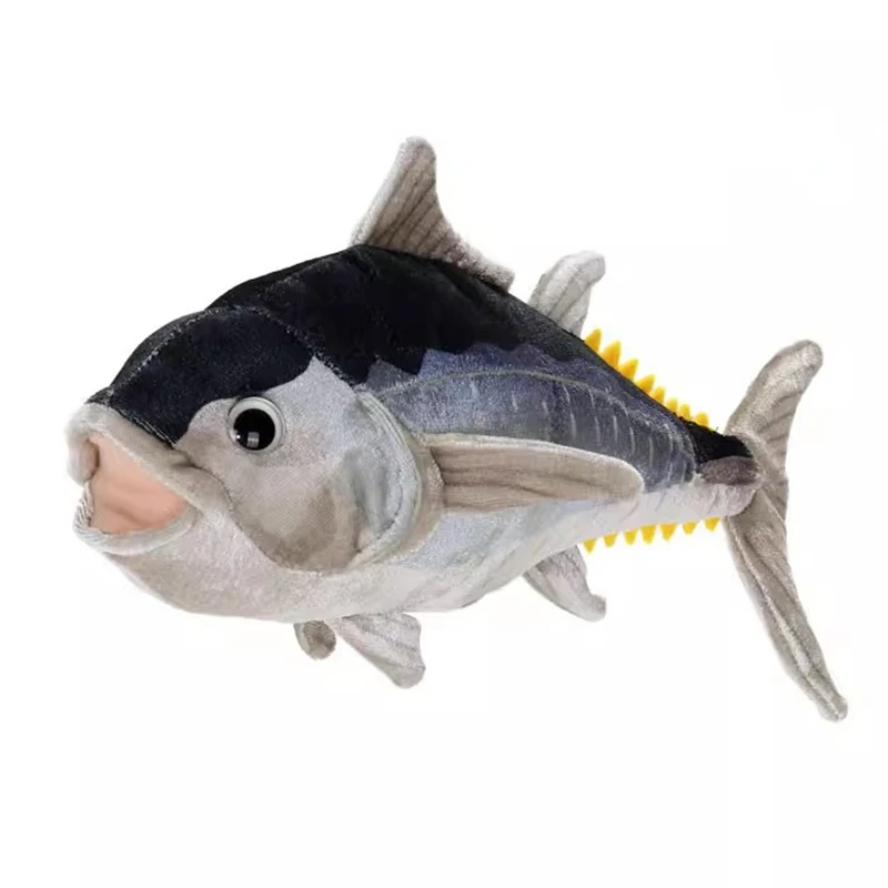 Simulated Animal Thunnini Atlantic Bluefin Tuna Ocean Sea Fish Tunna Model Thunnus Thynnus Plush Toy Stuffed Doll Girl Boy Gift