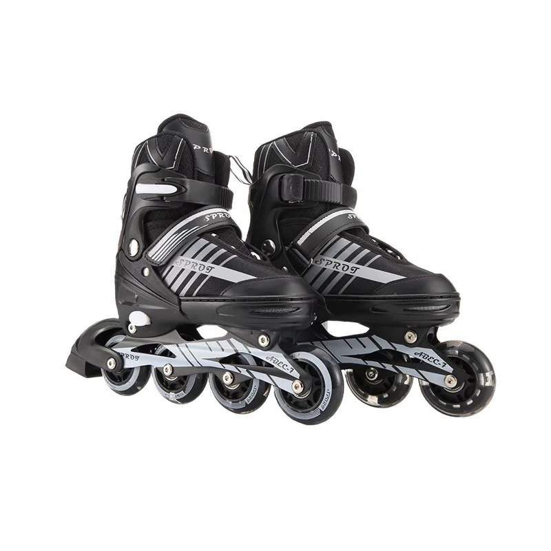 Boys and girls beginners single-row roller skates flash roller skates single-row children roller skates.